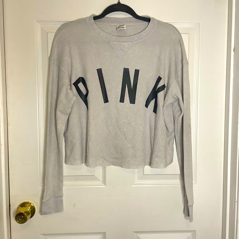 EUC PINK VS WAFFLE KNIT TOP